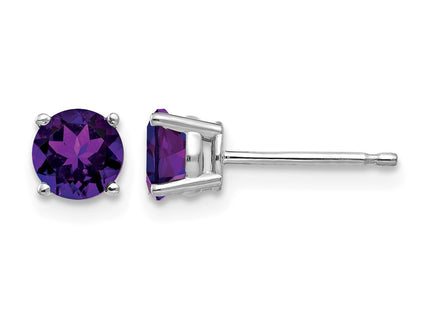 14K white gold amethyst earrings