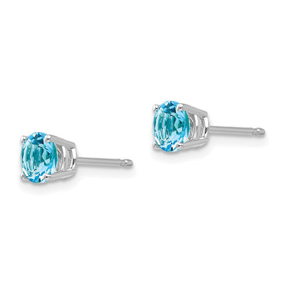 14K White Gold Round Earring Mounting, 5 x 5mm