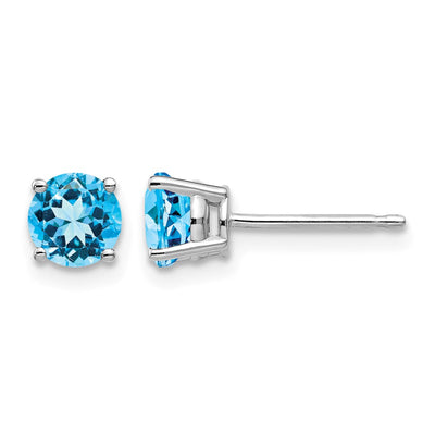 14K White Gold Round Earring Mounting, 5 x 5mm
