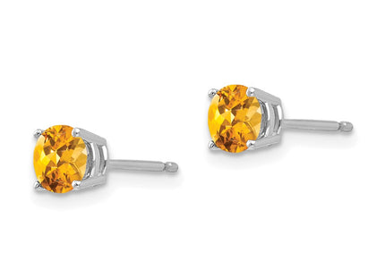 14K white gold citrine earrings, alternate view