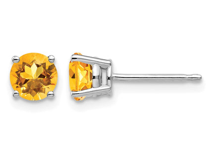 14K white gold citrine earrings