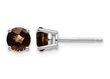 14K white gold quartz earrings