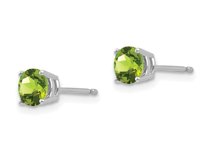 14K white gold peridot earrings, alternate view