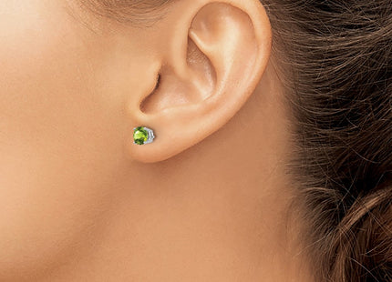14K white gold peridot earrings, another view