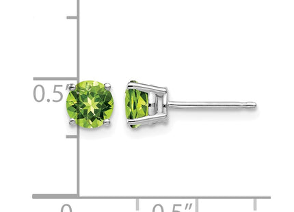 14K white gold peridot earrings, further view