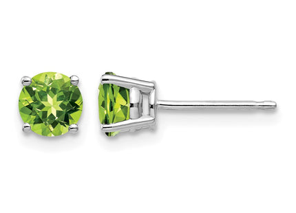 14K white gold peridot earrings