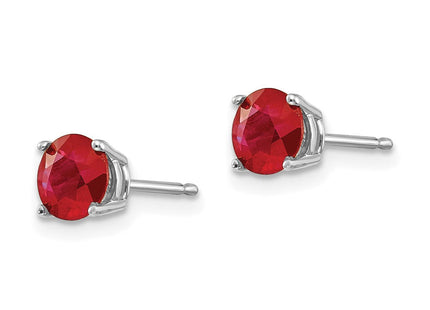 14k White Gold Ruby Earrings (Style XE72WR-B)
