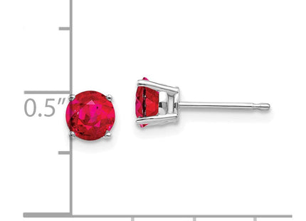 14k White Gold Ruby Earrings (Style XE72WR-B)