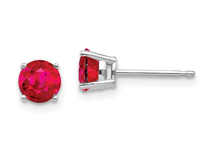14k White Gold Ruby Earrings (Style XE72WR-B)