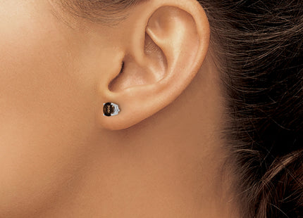 14kw Round Smoky Quartz Earring, 6 x 6mm