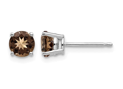 14K white gold quartz earrings