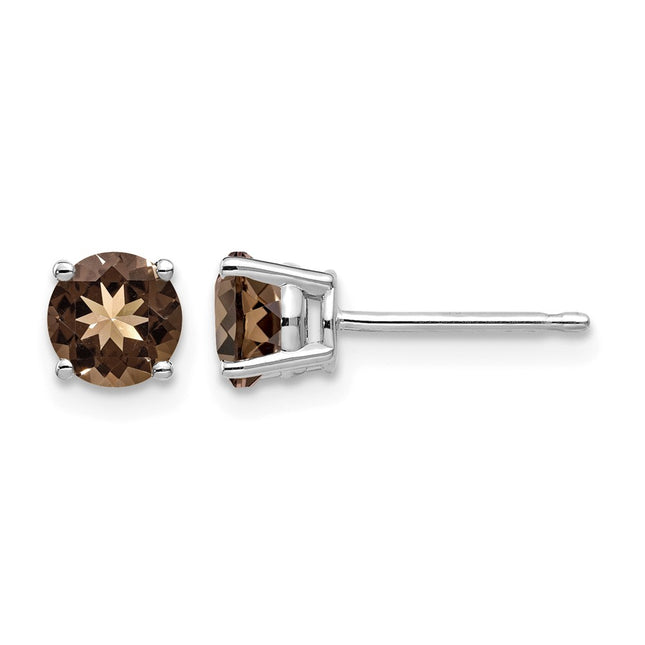 14K white gold quartz earrings