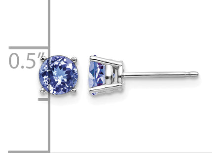 14k White Gold Tanzanite Earrings, 5 x 5mm