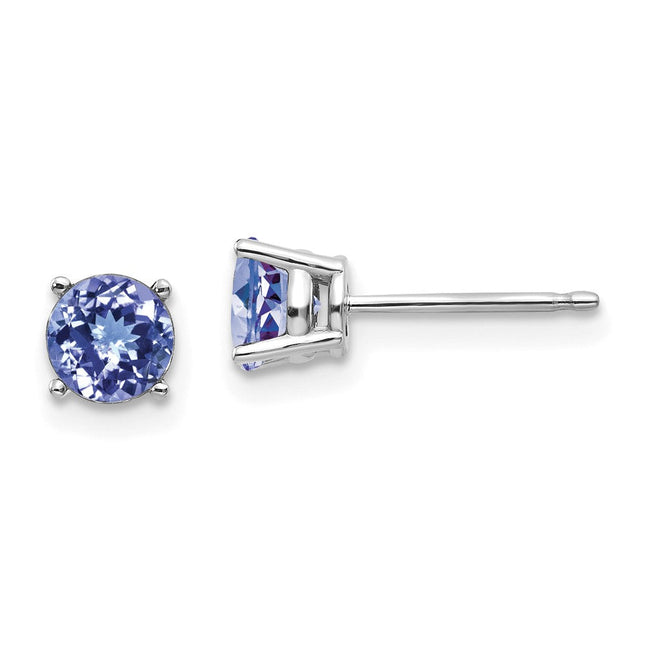 14k White Gold Tanzanite Earrings, 5 x 5mm