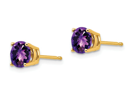 14k Amethyst Checker Earrings