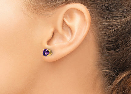 14k Amethyst Checker Earrings