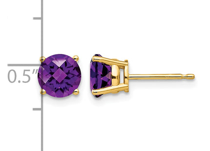 14k Amethyst Checker Earrings