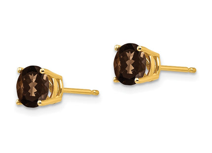 14K gold quartz earrings, alternate view