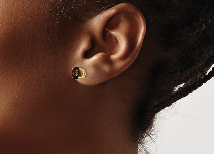 14K gold quartz earrings, further view