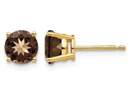 14K gold quartz earrings, alternate view