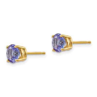 14K Tanzanite Post Earrings, 6 x 6mm