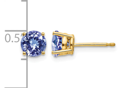 14k Tanzanite Post Earrings, 6 x 6mm