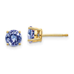 14k Tanzanite Post Earrings (Style XE73T-B)
