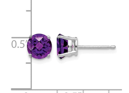 14K white gold amethyst earrings, further view