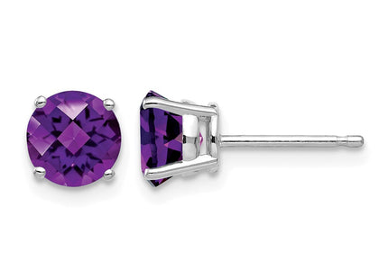 14K white gold amethyst earrings