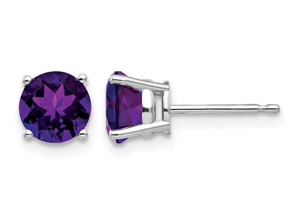 14K white gold amethyst earrings