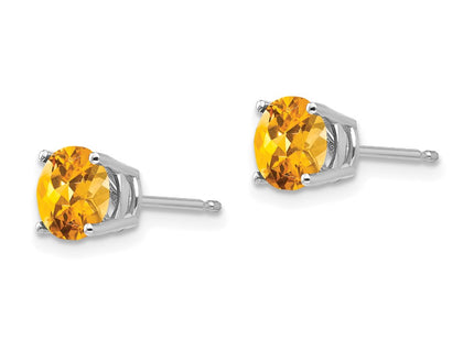 14K white gold citrine earrings, alternate view