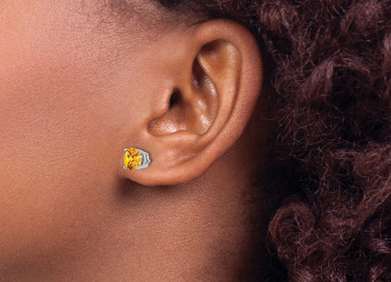 14K white gold citrine earrings, another view