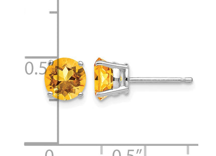 14K white gold citrine earrings, further view
