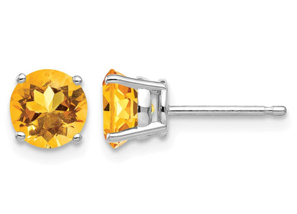 14K white gold citrine earrings