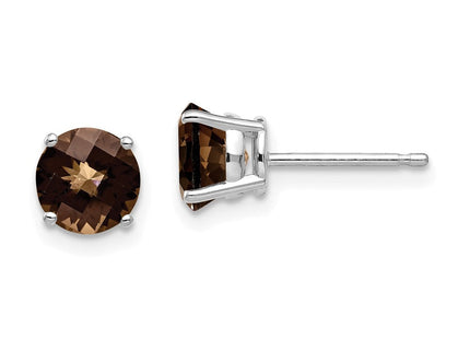 14K white gold garnet earrings