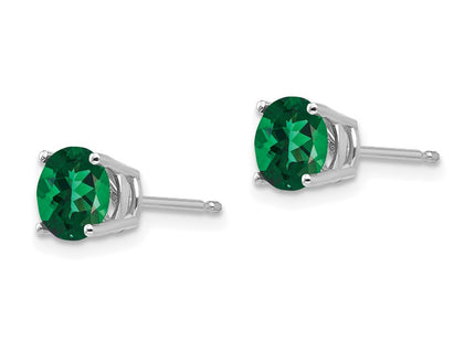 14K white gold stud earrings, alternate view