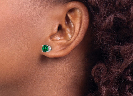 14K white gold stud earrings, another view