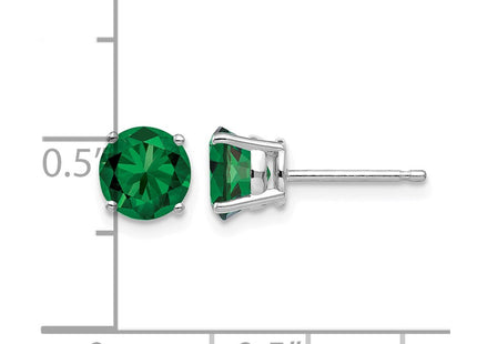 14K white gold stud earrings, further view