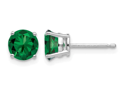 14K white gold stud earrings