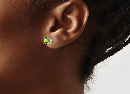 14K white gold peridot earrings, another view