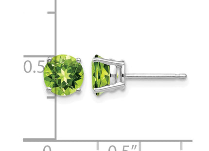14K white gold peridot earrings, further view