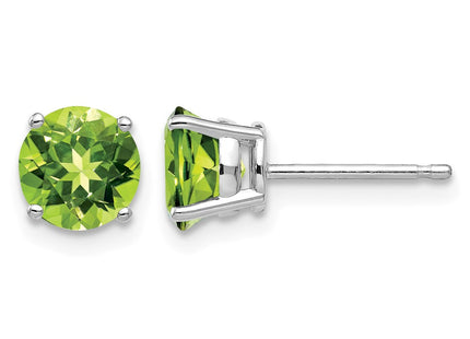 14K white gold peridot earrings
