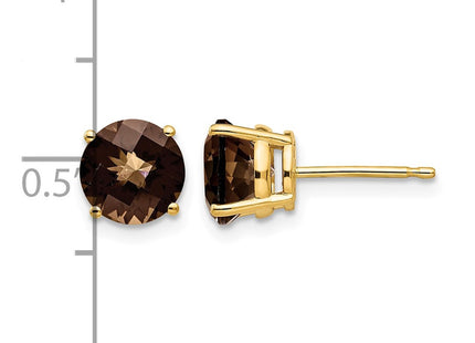 14K gold quartz earrings, further view