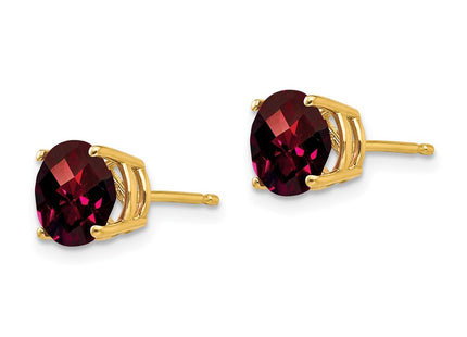 14K gold garnet earrings, alternate view