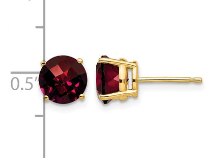 14K gold garnet earrings, further view