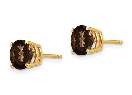 14K gold quartz earrings, another view