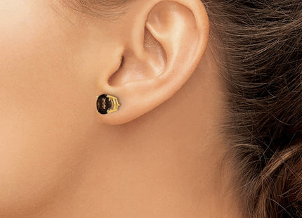 14K gold quartz earrings, further view