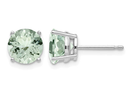 14K white gold quartz earrings