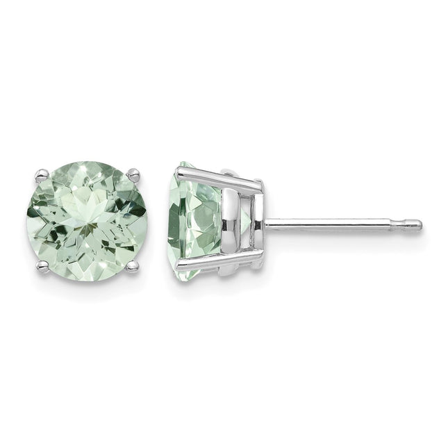 14K white gold quartz earrings