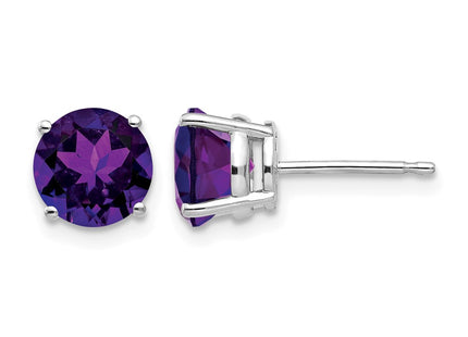 14K white gold amethyst earrings